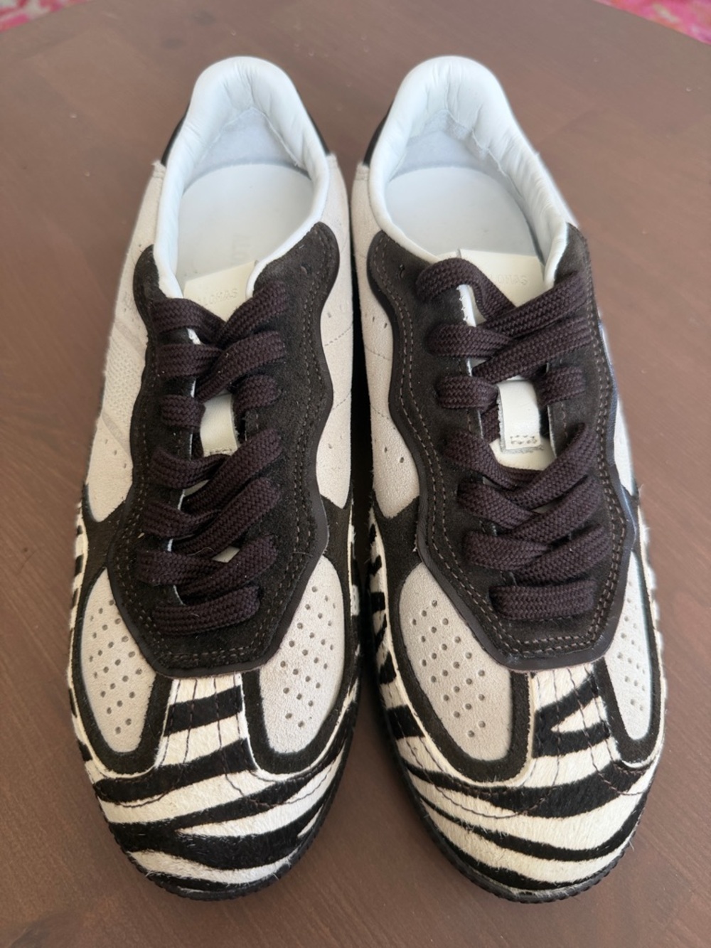 ALOHAS Black and White Zebra-Accent Athletic Sneakers